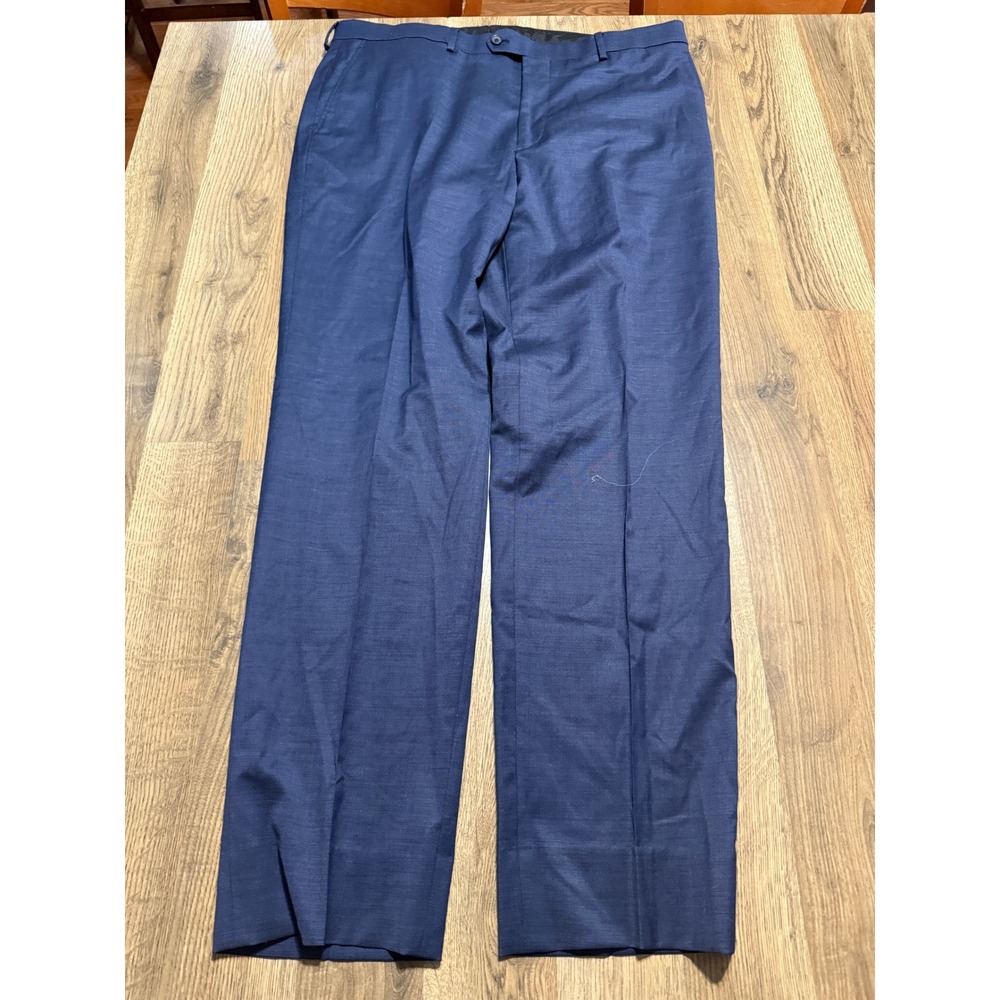Awearness Kenneth Cole Pants Mens Size 38 Blue Dress Pants Flat Front Slim Fit